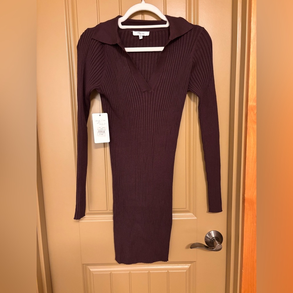 Chocolate Brown Long Sleeve Bodycon Dress